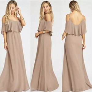 Show Me Your MuMu | Caitlin Ruffle Maxi Dress | Dune | Size: Small